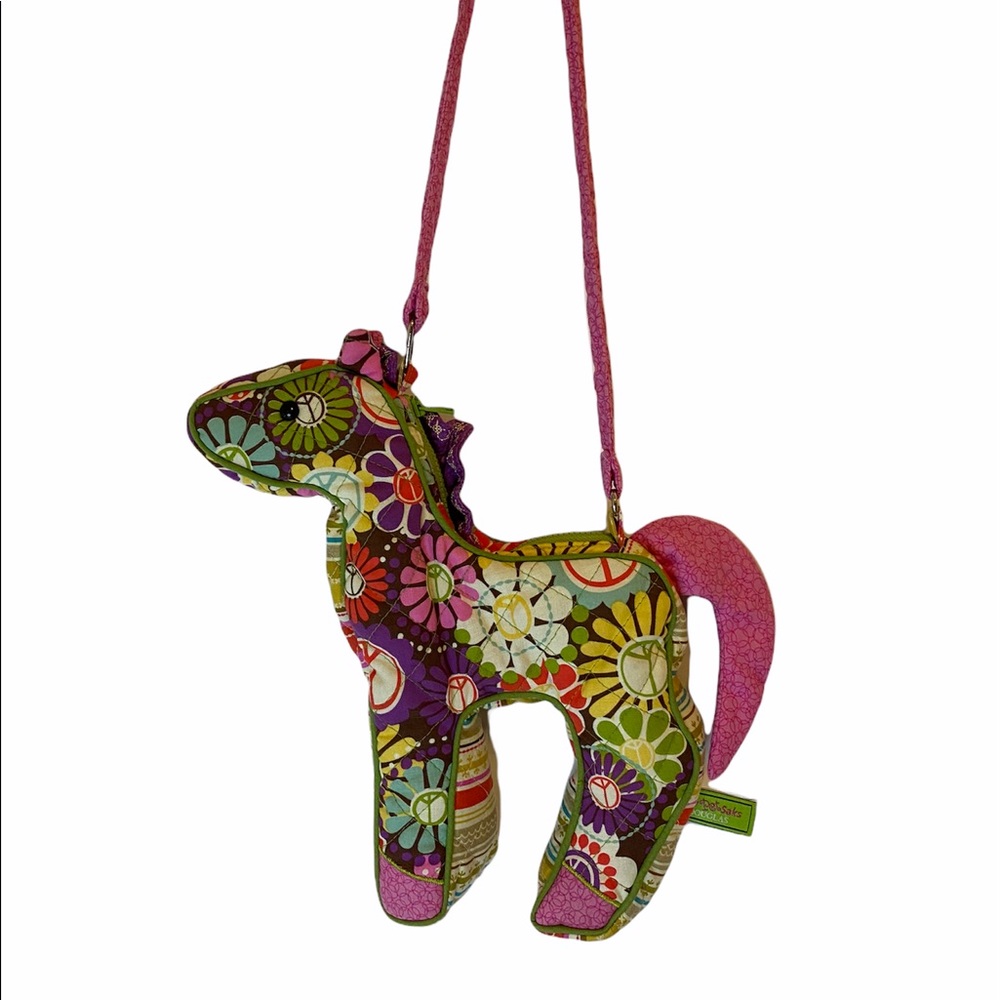 Peace Sign Horse Purse Sassy Pet Saks Quilted